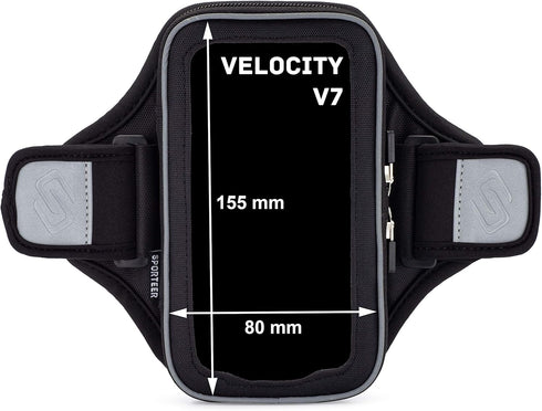 Sporteer Velocity V7 Running Armband - Compatible with iPhone 16, 15, 14, Galaxy S25, and More
