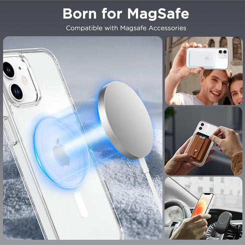 CACOE Magnetic Case for iPhone 12 & 12 Pro 6.1 inch, Clear, Compatible with MagSafe, Not Yellowing Anti-Scratch