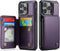 iPhone 15 Pro Max Case - Purple Wallet with Card Holder, RFID Blocking, Shockproof Kickstand for Men & Women. Durable!