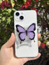 Butterfly Sticky Mobile Phone Grip, Clear Cell Phone Stand, Expanding Cell Phone Charms Accessory, Interchangeable