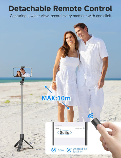 SelfieShow 4 1 360 16/15/14/13 Portable Selfie Stick, in Extendable Phone Tripod Stand with Detachable Wireless Remote