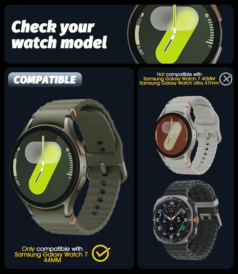 Orzero (3 Pack) Tempered Glass Screen Protector for Samsung Galaxy Watch 7 44mm with Auto Alignment Tool