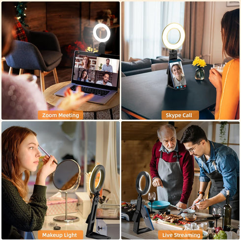 Evershop 2Packs-Ring Meetings,5" Light for Computer Laptop,Video Conference Lighting kit for Zoom Small Led Selfie