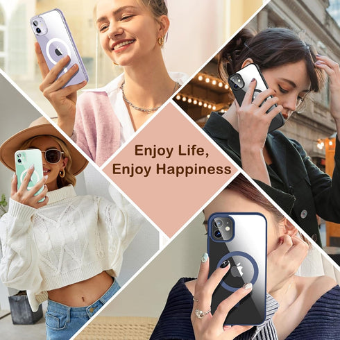 BESINPO Magnetic Case for iPhone 11, with Tempered Glass Screen Protector, 360 Full Body Shockproof Anti-Scratch Cover