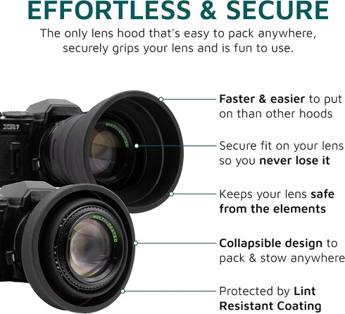 99% KUVRD - Universal Lens Hood - Fits of Lenses, Element Proof, Lifetime Coverage