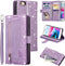 UEEBAI Wallet Case for iPhone 6 Plus & 6S Plus, Retro 9 Card Holder Slots with Zipper Pocket, Shockproof (Glitter