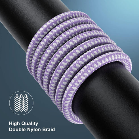 Essri for iPhone Charger Cord 3FT 2Pack, MFI Certified USB to Lightning Cable, Nylon Braided Long Charging Cable for