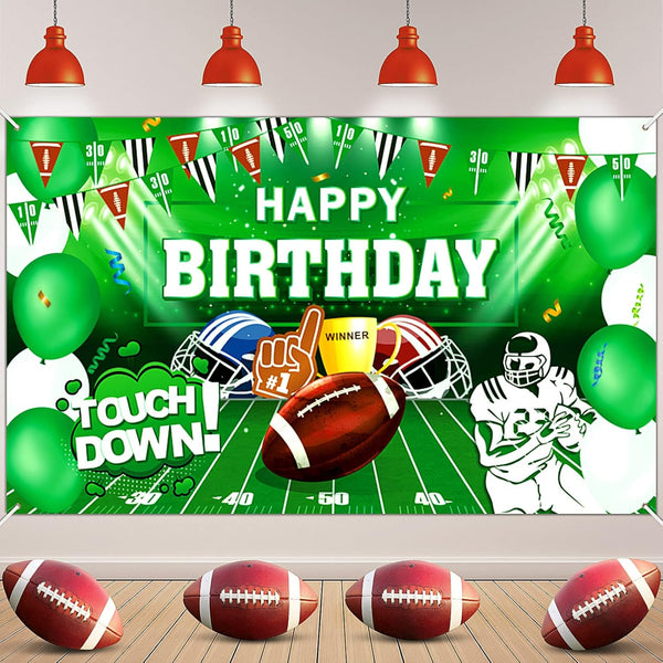 Football Birthday Party Decorations, Super Game Backdrop Banner for Football Bowl Theme Party Supplies