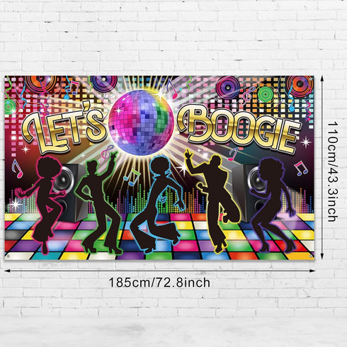 Disco 70s Theme Party Decorations, Back to 60s 70s 80s 90s Let's Boogie Disco Night Photography Background