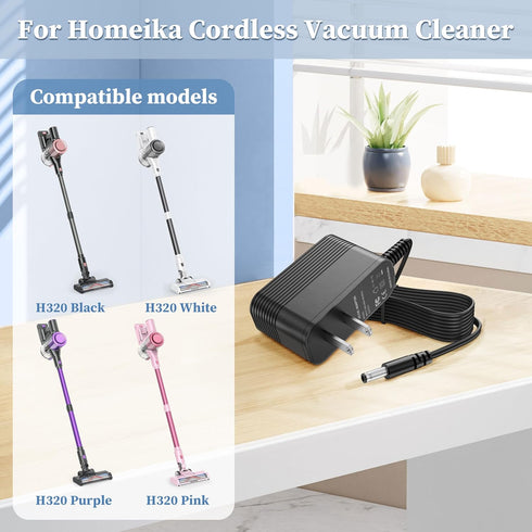 26.5V Charger for Homeika Cordless Vacuum Cleaner, Power Supply Replacement for Homeika H320