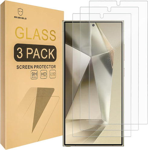 Mr.Shield 3-Pack Tempered Glass Screen Protector for Samsung Galaxy S24 Ultra, 9H Hardness, Fingerprint Unlock