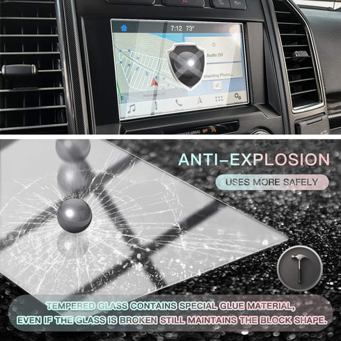 CDEFG Center Control Navigation Touch Screen Protector for 2014-2020 Ford F150 F250 Raptor 8 Inch, Tempered Glass