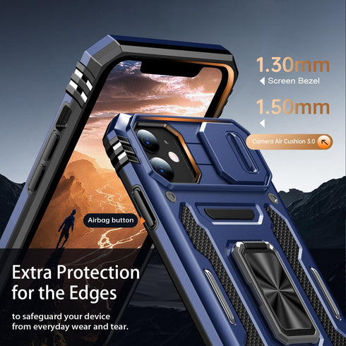 Goodon iPhone 11 Case - Military-Grade Shockproof, Matte Finish, Sliding Camera Cover, Screen Protector, Metal