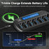 CITYORK 12 1.2V Bay AA AAA Battery Charger with Refresh Function, Smart LCD Display Battery Charger for Ni-MH/Ni-CD AA