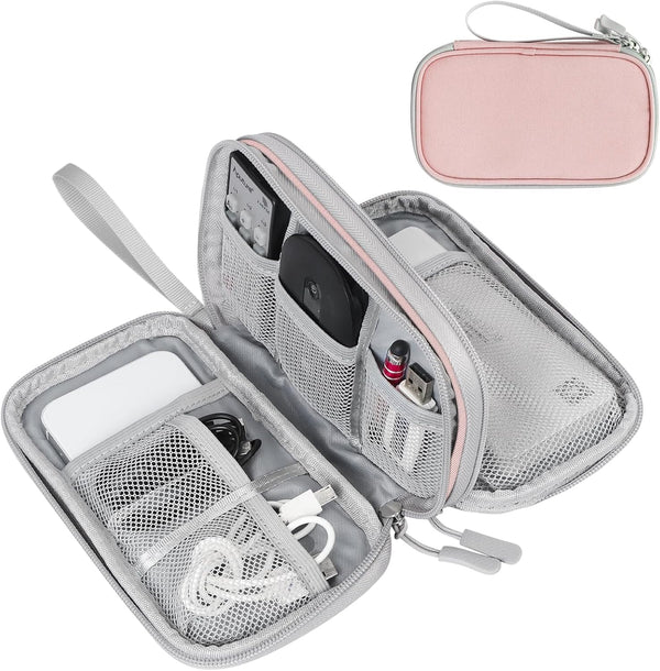 FYY Electronic Organizer, Travel Cable Organizer Bag, Portable Waterproof Double Layers Storage Bag for Accessories