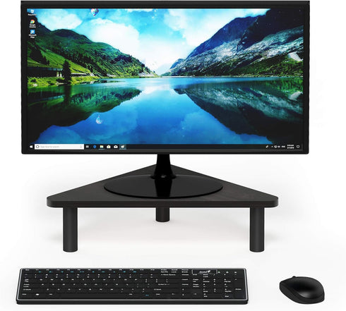 19.6" Furinno TURN-N-TUBE Monitor Stand Riser, Wide Triangle Corner Monitor Riser, Laptop Stand for Desk, Office Desk