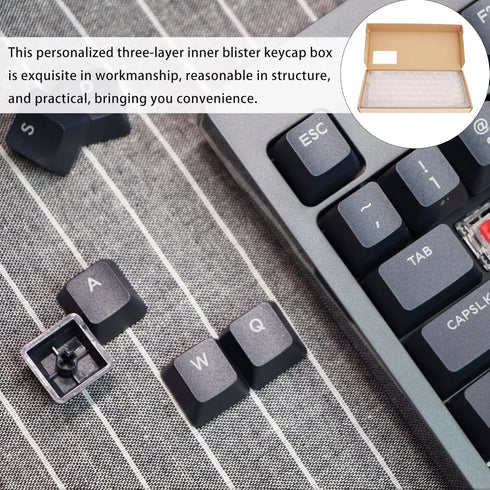 SOLUSTRE Keycap Storage Box, Transparent Mechanical Keyboard Divided Holder for Keycaps, Gaming Keyboard Box