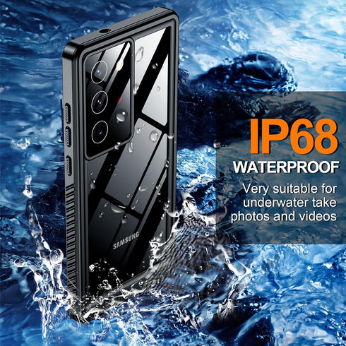 Hualele Waterproof Case for Samsung Galaxy Note 20 Ultra 5G, Built-in Lens & Screen Protector (Black)