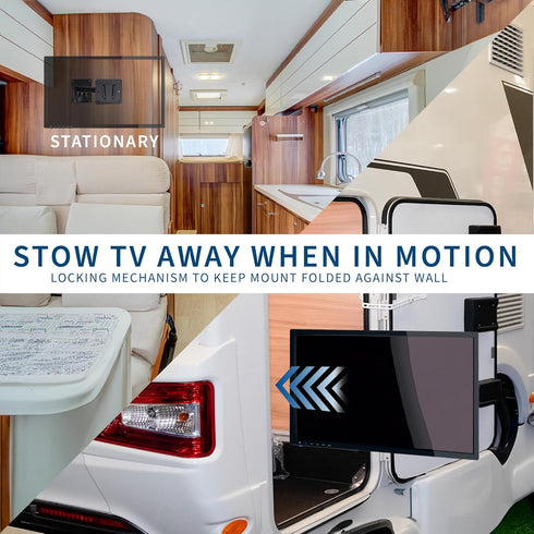 VIVO Sturdy Plastic Polymer and Steel RV TV Mount with Articulating Arm, Holds up to 22 lbs, Black