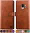 SUANPOT for Galaxy S9 Wallet Case - RFID Blocking Leather Flip Folio, Credit Card Holder, Shockproof Cover