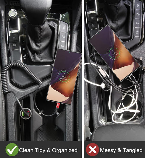 USB to USB C Cable Fast Charging, 3ft 2-Pack Coiled USB C Charger Cable for Car, Compatible with Samsung Galaxy