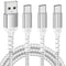 6FT USB C Charging Cable, 3-Pack Braided USB A to USB C Fast Charging Cord for Apple iPhone 15 Pro/Max, New iPad