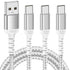6FT USB C Charging Cable, 3-Pack Braided USB A to USB C Fast Charging Cord for Apple iPhone 15 Pro/Max, New iPad