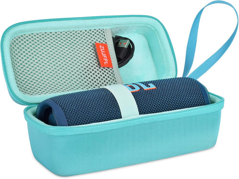 EVA Hard Case for JBL Flip 6 Flip 5, Waterproof Portable Bluetooth Speaker Storage Bag, Fits USB Cable (Peacock Green)
