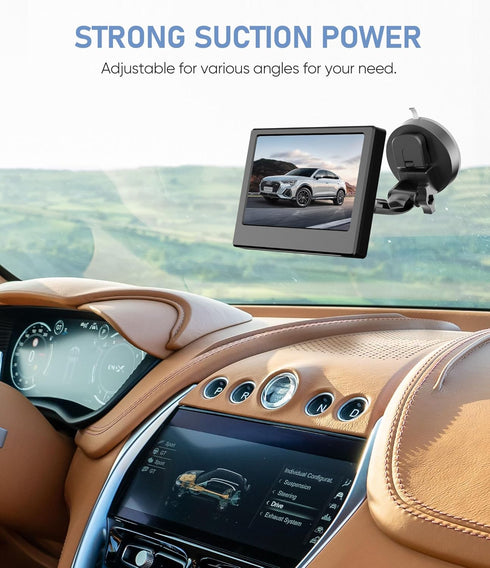Backup Camera Monitor Mount, Large Dual Suction Cup Reverse Camera Monitor Holder for RVs, Trucks