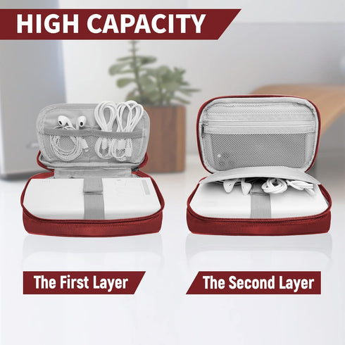 Portable Waterproof Travel Cable Organizer Bag Pouch for Electronic Accessories, Charger, Phone, Hard Drive, SD Card -