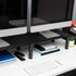 Mind Reader Height Adjustable Dual Monitor Stand, Desktop Organizer, Laptop Riser for Office, 38.5" L x 11" W