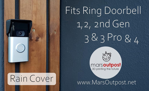 Black RingDoorbell 1/2/3/4 2nd Gen & 3 Plus Weather Shield Hood, No Drilling Needed Glare Protector
