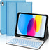 KVAGO Keyboard Case for iPad 10th Generation 10.9" (2022) - Bluetooth Keyboard, 7 Color Backlit, Smart Folio Blue