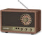 LEOTEC AM FM Radio, Retro Wood Table Radio, Portable Bluetooth Speaker with AUX and Headphone Jack, Brown