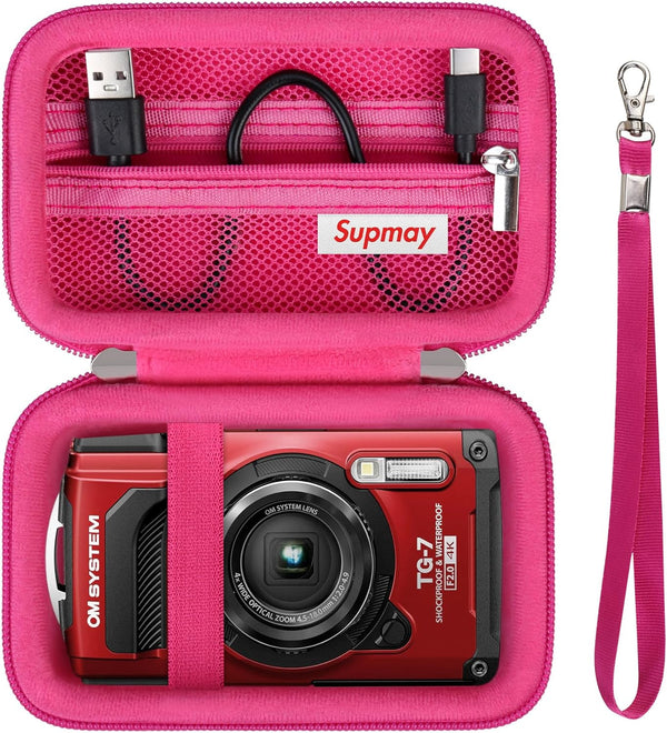Hard Carrying Case for Olympus Tough TG-7/TG-6 Shockproof and Waterproof Digital Camera, Travel Case with Zipper Mesh