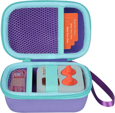Hard Case for Yoto Mini Kids Audio Music Player, Children Speaker Plays Audiobook Cards Radio (Purple + Teal)