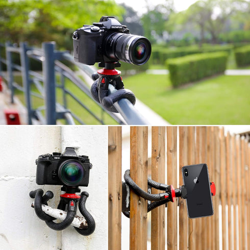 Camera Tripod Fotopro Flexible Phone Tripod, Bendable Tripod for Mini Camera, Handheld Stand for iPhone Vlogging