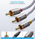 Ruaeoda AV Cable 6ft 3RCA Cables, Braid 3RCA to 3RCA Composite Audio Video Cable Compatible with Set-Top Box