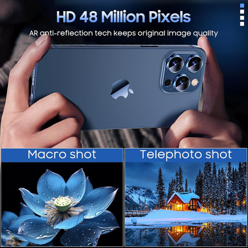 Uyiton Compatible with iPhone 15 Pro/Pro Max Camera Lens Protector - Strong Adsorption - Case-Friendly Metal Tempered