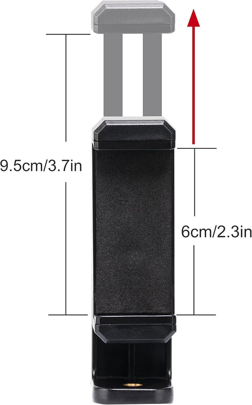 BONFOTO Universal Cell Phone Tripod Mount Adapter, Adjustable with Padded Clip, Rotates Vertical and Horizontal