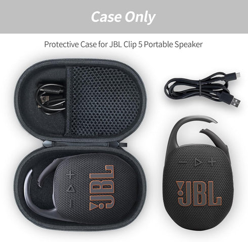 Case for JBL Clip 5 Portable Bluetooth Speaker, Cover for JBL Clip 5 Speaker, Waterproof and Dustproof Feature, for home, outdoor and travel(Black) - Box Only