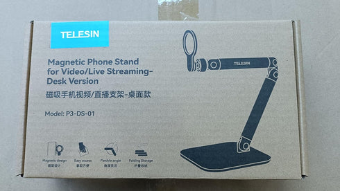 Phone Holder for Desk with Magnetic Design, Tablet Stand for iPad, Heavy Duty Metal Base, 360° Rotation, Height & Angle