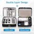 Electronics Travel Organizer Bag, Double Layer Waterproof Storage for Charger, Phone, Power Bank, Tablet