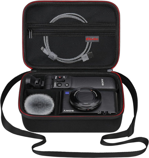 Elonbo Carrying Case for Sony ZV-1 / ZV-1F / ZV-1 II Vlog Digital Camera, Bluetooth Grip Accessory, Black