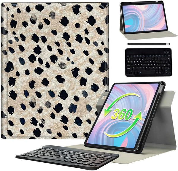 iPad 10th Generation Case 10.9 inch 2022, 360 Rotating Stand, PU Leather Cover with Wireless Keyboard