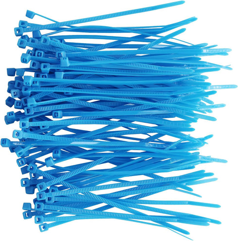URBEST 100 Pcs Self Locking Wire Cable Zip Ties, 4 Inch Nylon Zip Tie, Blue