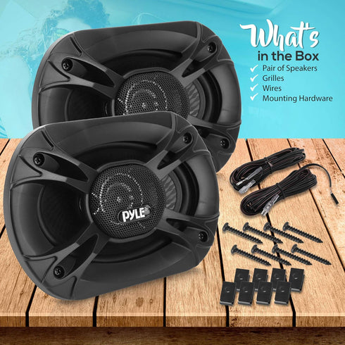 Pyle 3-Way Universal Car Stereo Speakers, 300W 5”x7” Triaxial Loud Pro Audio Speaker Pair