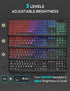Wireless Keyboard and Mouse Combo, Large Print, RGB Backlit, Oversize Light Up Letters, Rechargeable, Ergonomic Tilt