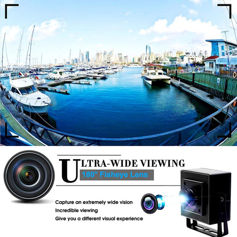 SVPRO 1080P 180 USB PC Webcam Wide Angle Fisheye Degree, High Resolution Industrial USB Camera for HD Security