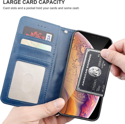 Bocasal Wallet Case for iPhone Xs/X, PU Leather Magnetic Detachable Kickstand Shockproof Cover for iPhone X